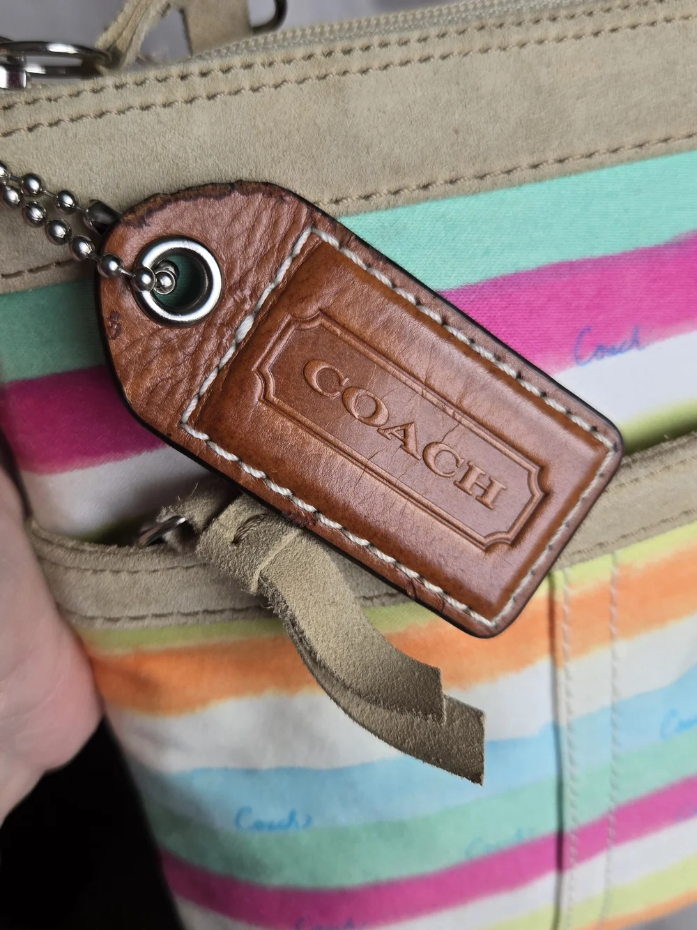 Coach Hampton Watercolor Stripe Crossbody Bag - Picture 4 of 10